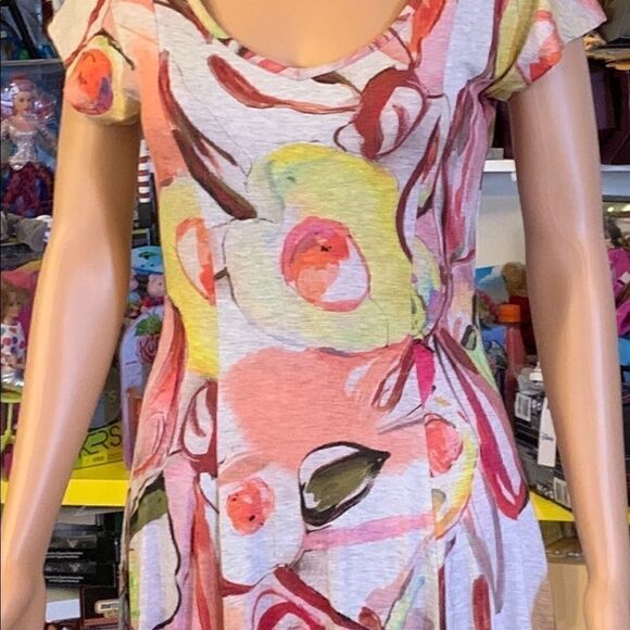 Aldo Martin Cap Juluca Scoop Neck Painterly Dress - Picture 8 of 8